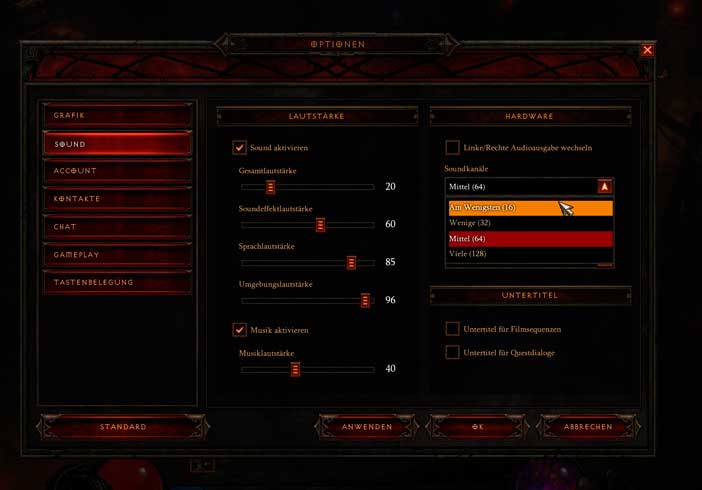 Diablo3 Einstellungen